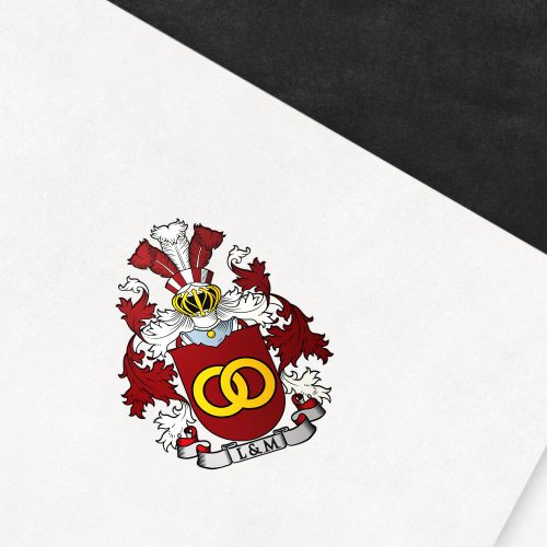 Coat of arms designed for a newly married couple from the UK