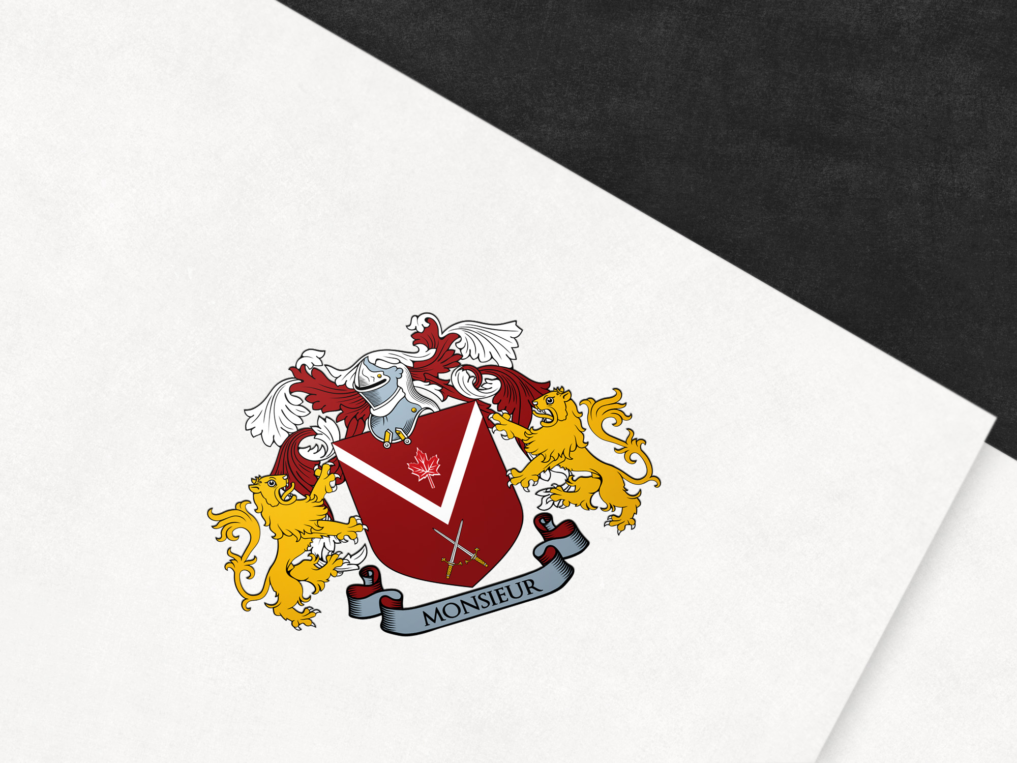 Coat of arms designed for the Monsieur family from Canada