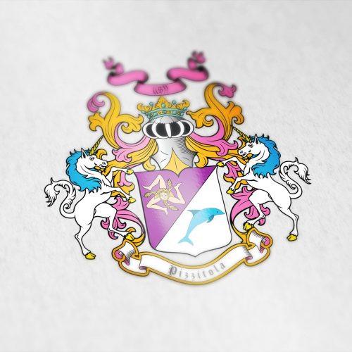 Coat of arms designed for a girl surfer from Italy