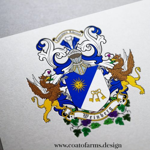 Coat of arms I designed for a Weinberg family from the USA