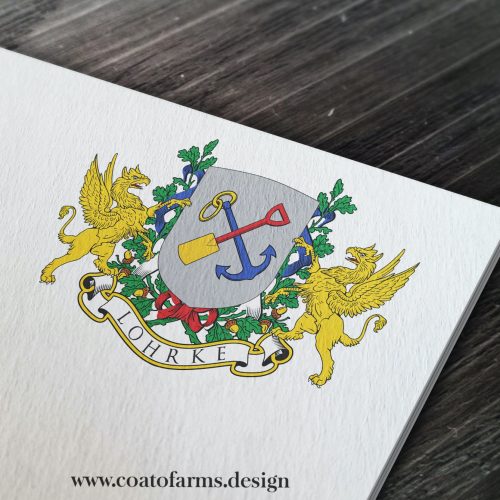 Coat of arms (emblem) I designed for a client's grandparents for their 60th wedding anniversary