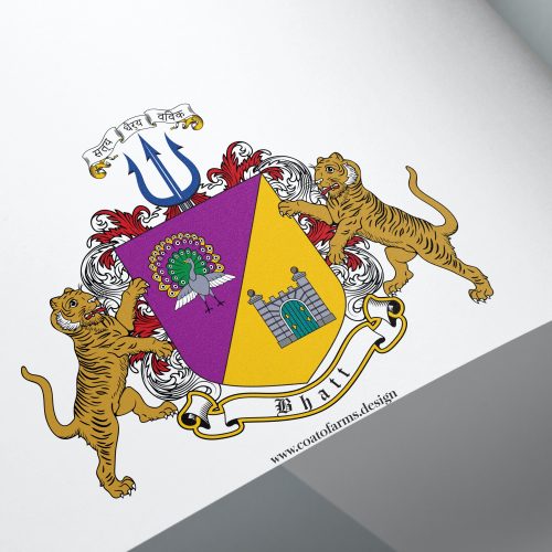 Coat of arms (family crest) I designed for a client from India