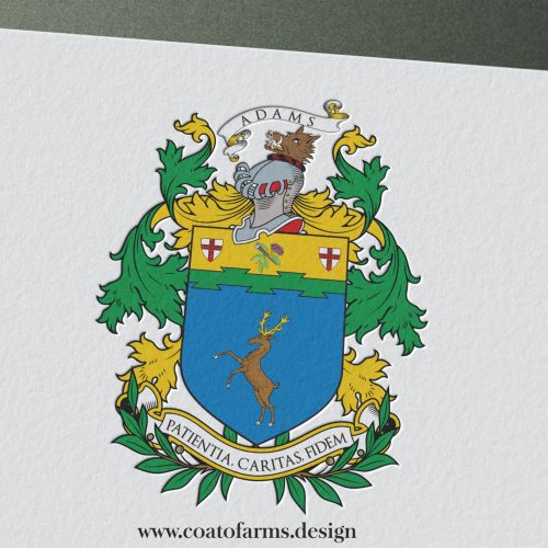 Coat of arms (family crest) I designed for the Adams family from the USA