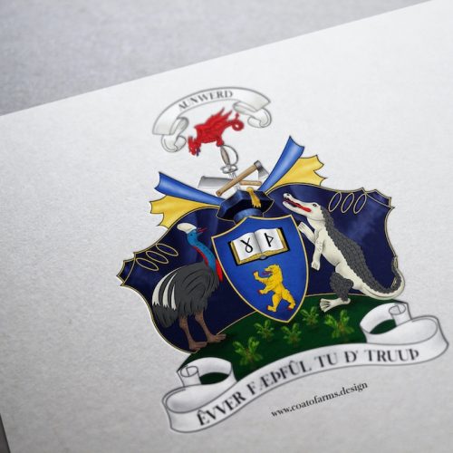 Coat of arms I designed for a PhD and a professional linguist from Australia small
