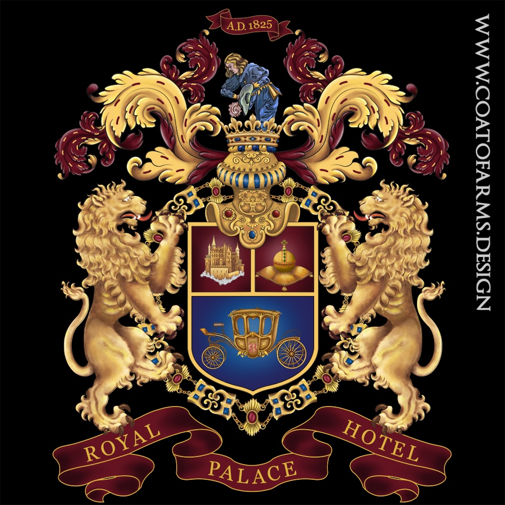 My last business Coat of Arms project for the Royal Palace Hotel Symbolising the Elegance and Royalty